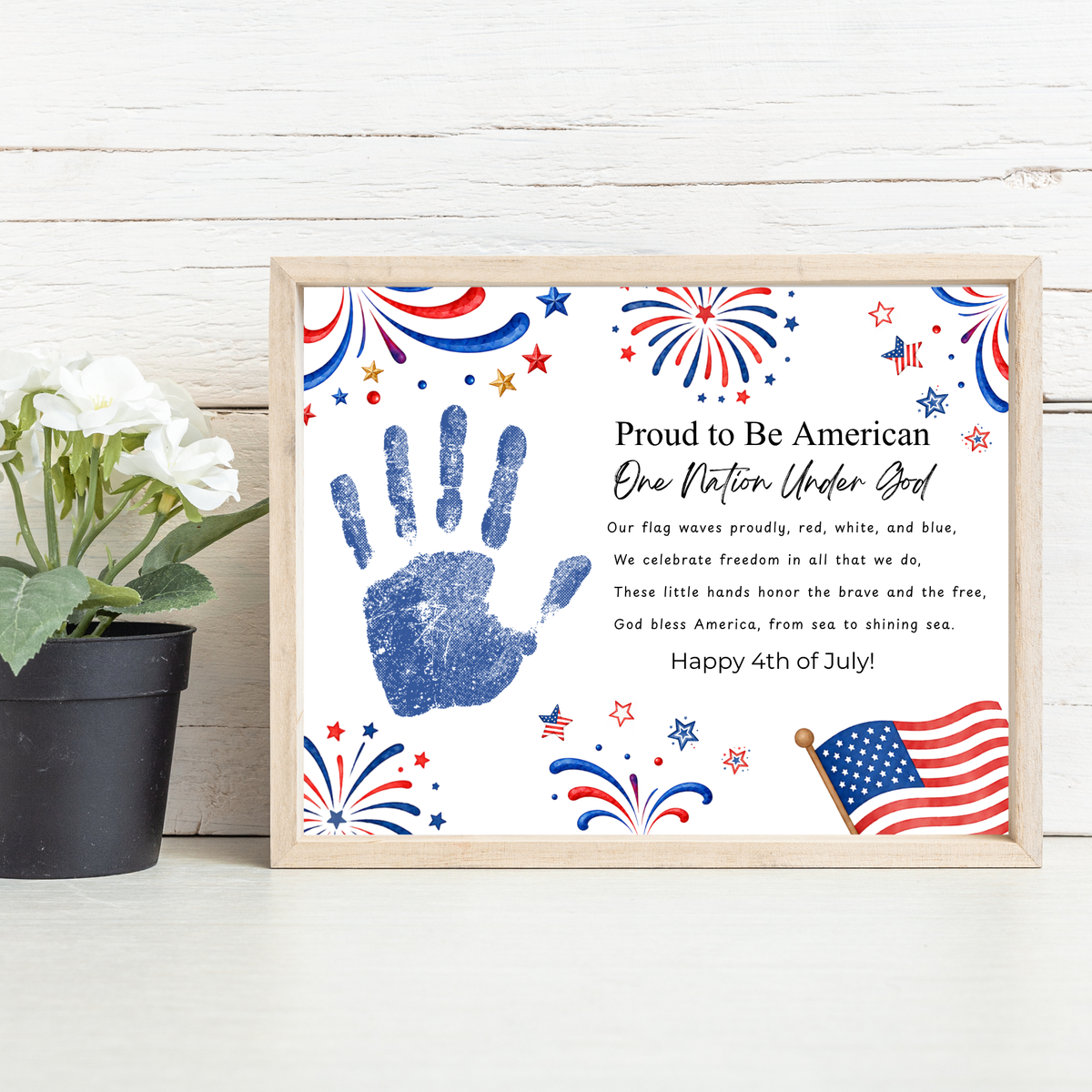 Christian 4th of July Handprint Craft for Kids | One Nation Under God Patriotic Preschool & Kindergarten Activity