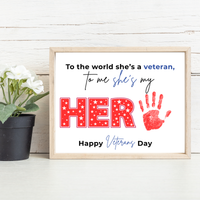 Veterans Day Handprint Craft for Kids | My Hero Veteran Printable Keepsake | Military Family Activity