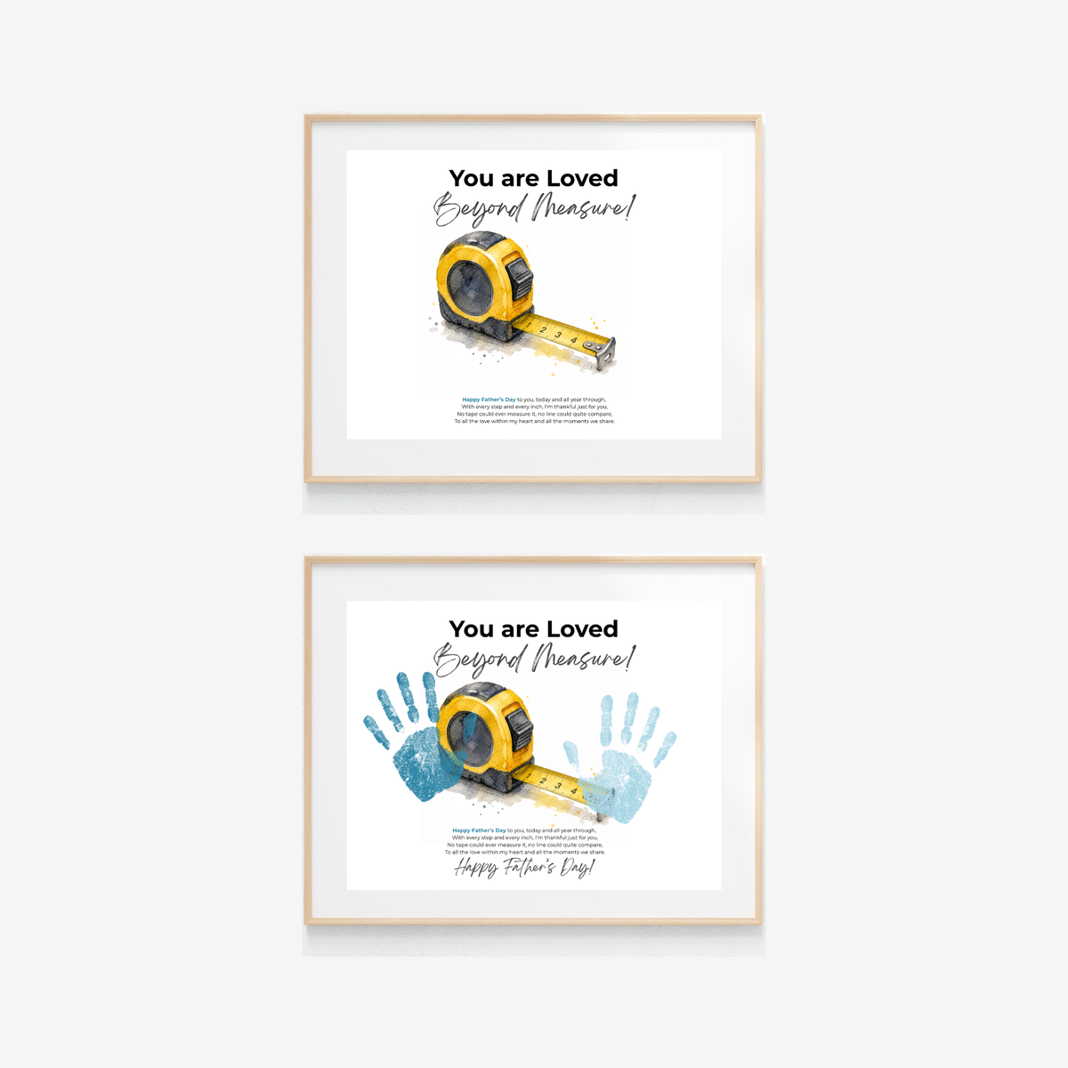Father’s Day Handprint Craft Printable | You Are Loved Beyond Measure | Measuring Tape Keepsake Gift from Kids | DIY Dad Gift