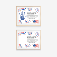 Christian July 4th Poem Handprint Craft Printable, 250 Years of Freedom, One Nation Under God, Patriotic Keepsake Activity for Kids