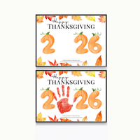 Happy Thanksgiving 2026 Handprint Craft Printable, Thanksgiving Keepsake Activity, Fall Handprint Craft for Preschool Kindergarten PDF