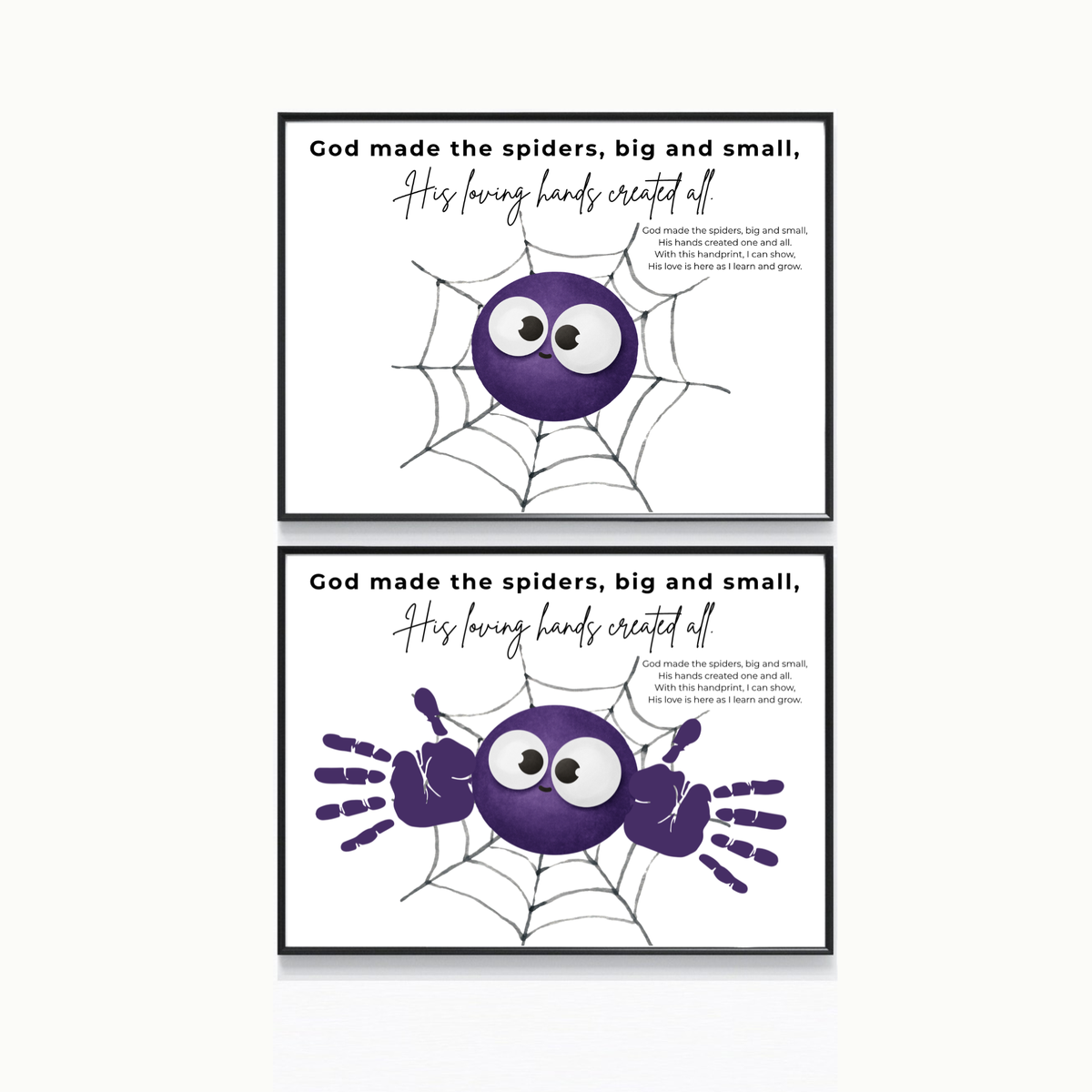 Christian Halloween Spider Handprint Craft Printable | God Made the Spiders Kids Craft | Sunday School Halloween Activity | Christian Keepsake