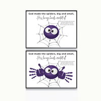 Christian Halloween Spider Handprint Craft Printable | God Made the Spiders Kids Craft | Sunday School Halloween Activity | Christian Keepsake