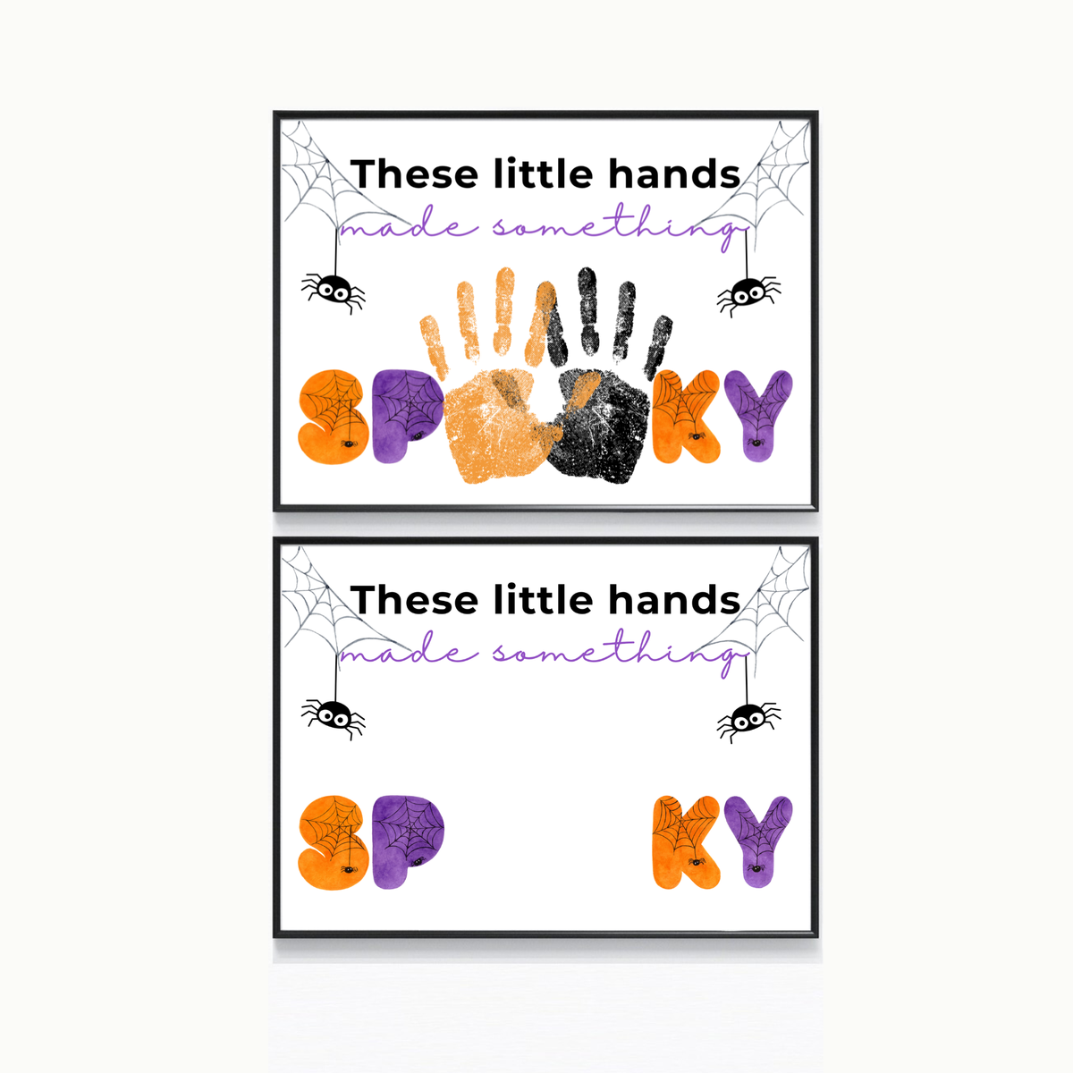 Halloween Handprint Craft Printable | These Little Hands Made Something Spooky | Halloween Keepsake for Kids | Preschool & Daycare Craft
