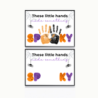 Halloween Handprint Craft Printable | These Little Hands Made Something Spooky | Halloween Keepsake for Kids | Preschool & Daycare Craft