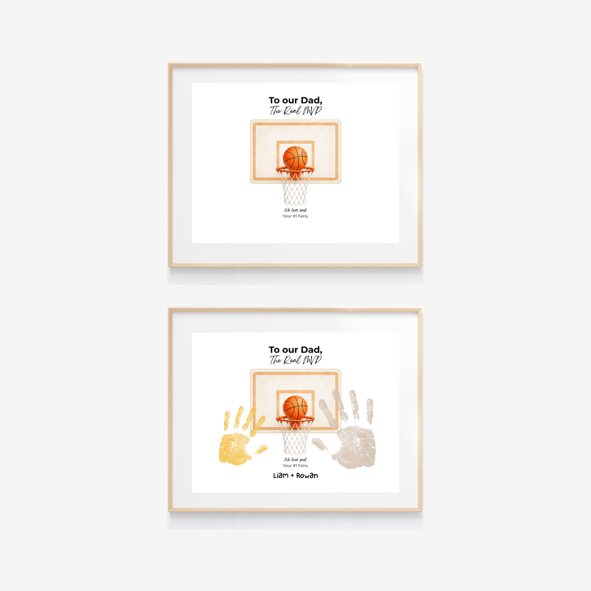 Basketball Handprint Craft for Dad, To Our Dad The Real MVP Printable, Father’s Day Basketball Keepsake from Kids, Sports Dad Gift