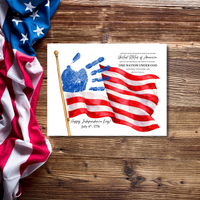 Happy Independence Day Handprint Craft Printable | July 4th Flag Handprint Art | Patriotic USA Keepsake Activity for Kids | Fourth of July Craft