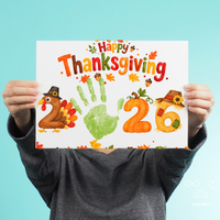 Thanksgiving 2026 Handprint Craft | Happy Thanksgiving Turkey Keepsake Printable for Kids