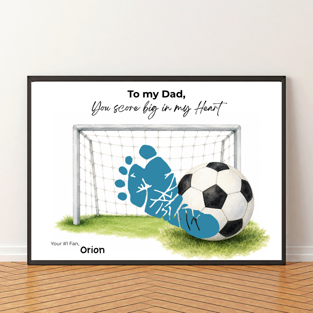 Soccer Father’s Day Footprint Craft Printable, To My Dad You Score Big in My Heart, Soccer Keepsake Gift from Kids, Sports Dad Father’s Day Craft