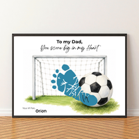 Soccer Father’s Day Footprint Craft Printable, To My Dad You Score Big in My Heart, Soccer Keepsake Gift from Kids, Sports Dad Father’s Day Craft