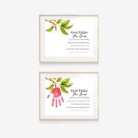 God Helps Me Grow Apple Handprint Craft Printable | Christian First Day of School Keepsake | Faith-Based Back to School Activity