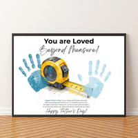 Father’s Day Handprint Craft Printable | You Are Loved Beyond Measure | Measuring Tape Keepsake Gift from Kids | DIY Dad Gift