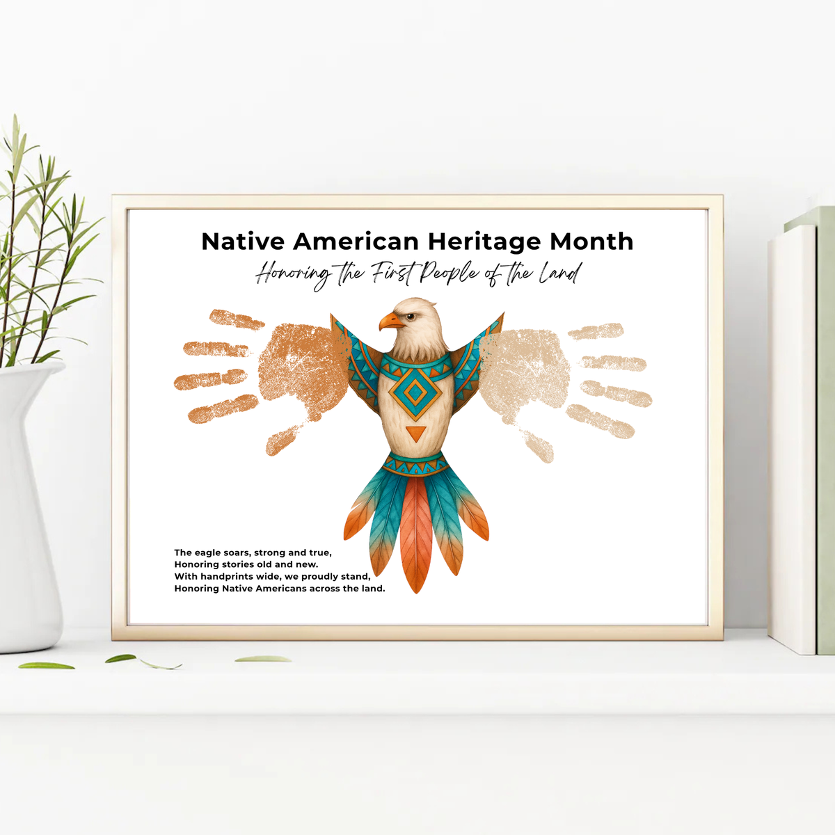 Native American Heritage Month Handprint Craft | Eagle Keepsake Printable