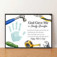 Christian Father's Day Handprint Craft Printable | God Gave Me a Handy Grandpa Grampy Papaw | Faith-Based Grandpa Gift from Kids | Grandfather Keepsake