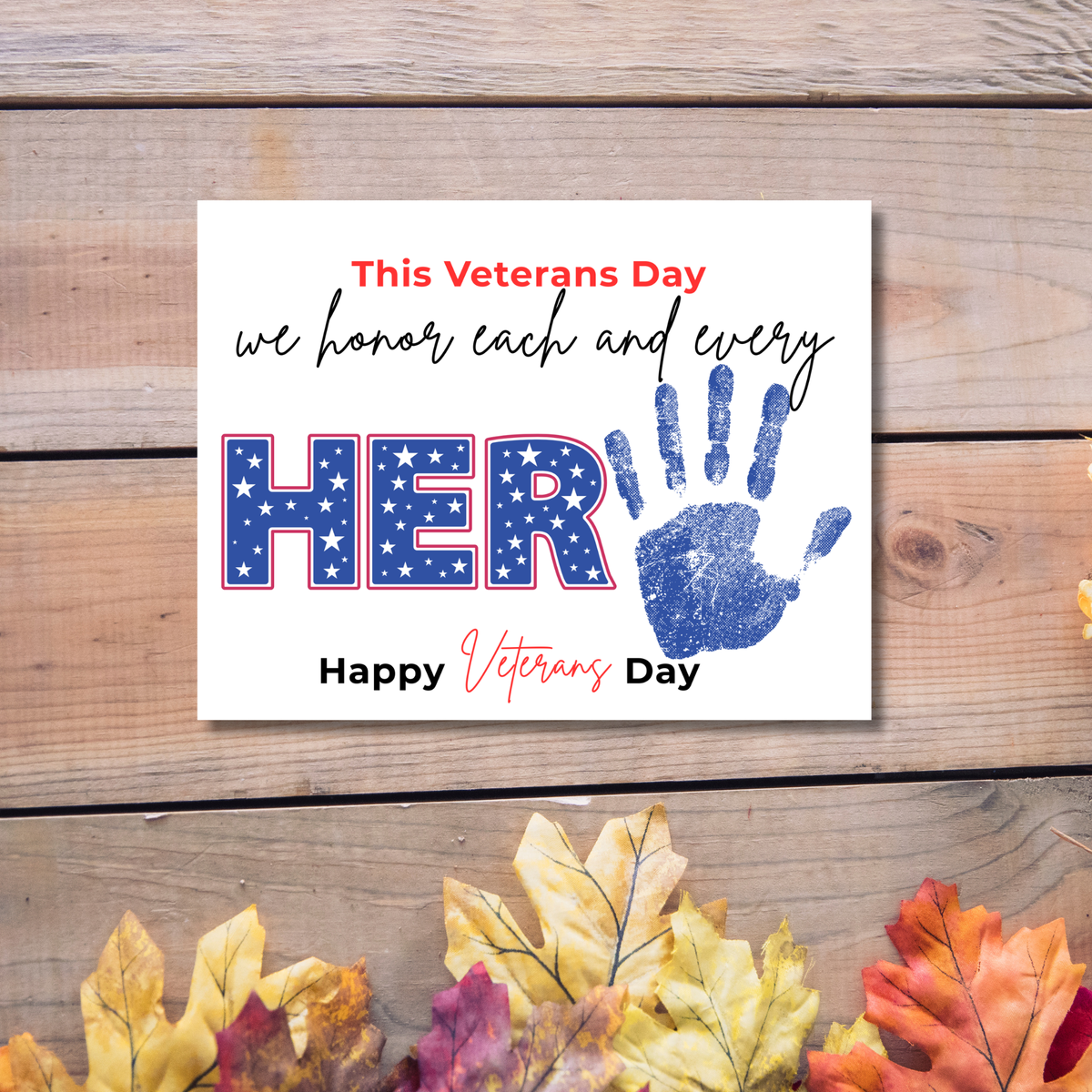 Veterans Day Handprint Craft for Kids | We Honor Each and Every Hero Patriotic Classroom Activity