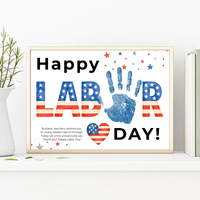 Happy Labor Day Handprint Craft Printable | Preschool Labor Day Keepsake | Community Helpers Activity | Daycare Classroom Craft