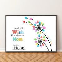 Mother’s Day Fingerprint Craft Printable | I Couldn’t Wish for a Better Mom | Dandelion Keepsake Gift from Kids | Preschool DIY Printable