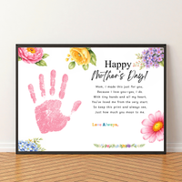 Mother’s Day Handprint Craft Printable | Happy Mother’s Day Keepsake Gift from Kids | Preschool DIY Handprint Art | Floral Mom Gift PDF