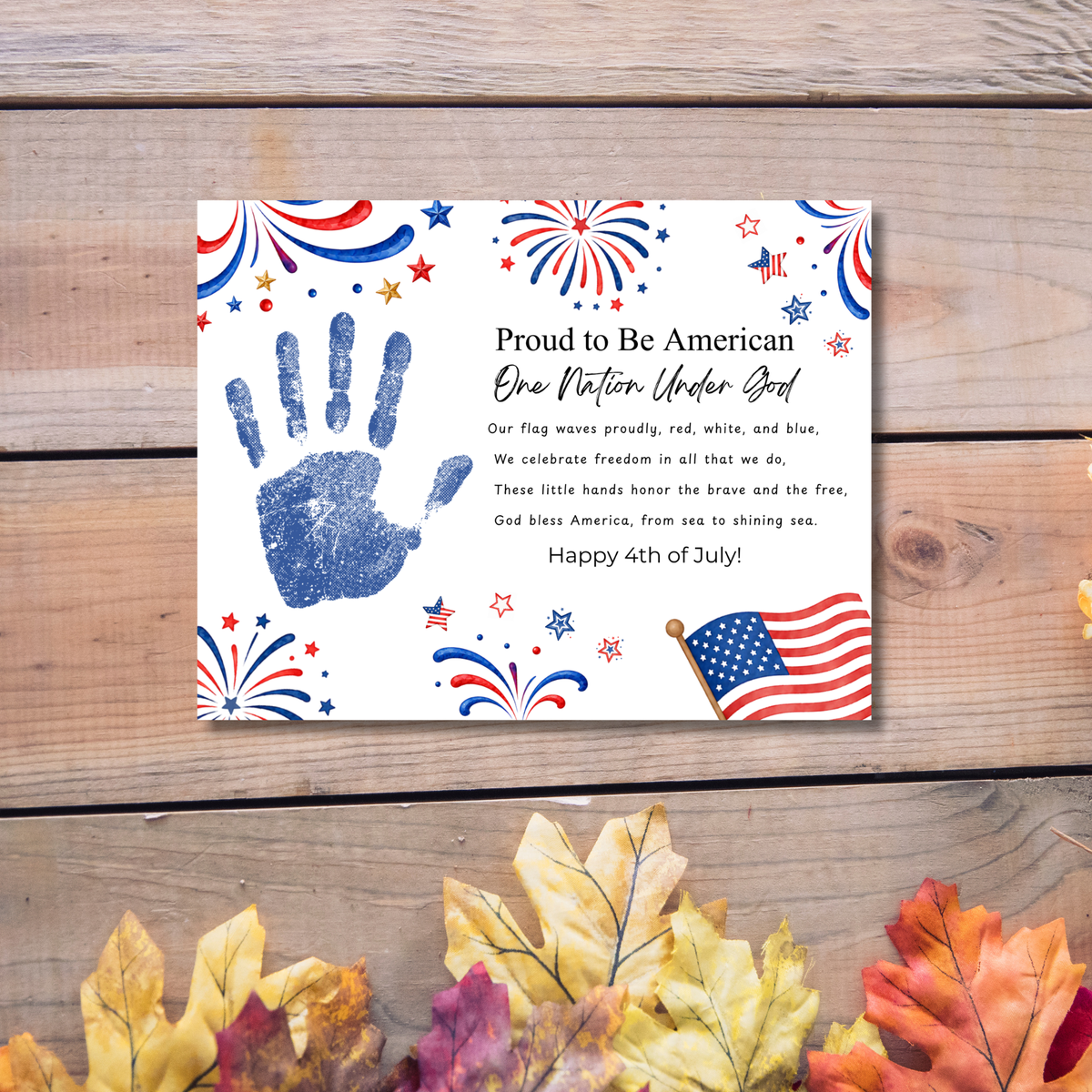 Christian 4th of July Handprint Craft for Kids | One Nation Under God Patriotic Preschool & Kindergarten Activity