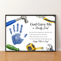 Christian Father’s Day Handprint Craft Printable, God Gave Me a Handy Dad, Tool Theme Father’s Day Keepsake, Faith Based Dad Gift