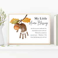 My Little Acorn Blessing Handprint Craft Printable | Christian Fall Keepsake | Preschool Acorn Handprint Activity