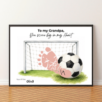 Soccer Grandpa Footprint Craft Printable, To My Grandpa You Score Big in My Heart, Grandpa Soccer Keepsake Gift, Sports Grandpa Gift from Kids
