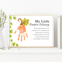 My Little Pumpkin Blessing Handprint Craft Printable | Christian Fall Keepsake | Preschool Pumpkin Handprint Activity