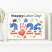 Happy Labor Day 2026 Handprint Craft | Printable Labor Day Keepsake for Preschool & Kindergarten