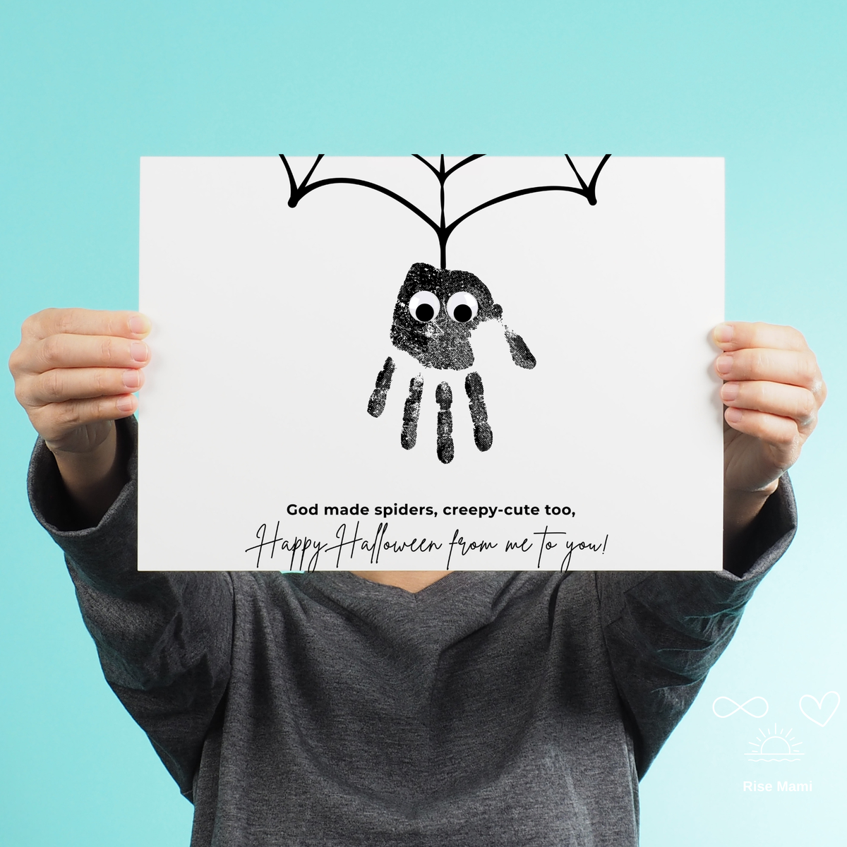 Christian Halloween Spider Handprint Craft | God Made Spiders Printable for Kids Bundle