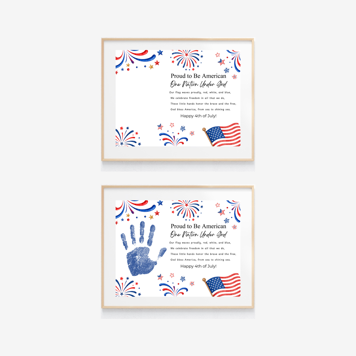 Christian 4th of July Handprint Craft for Kids | One Nation Under God Patriotic Preschool & Kindergarten Activity