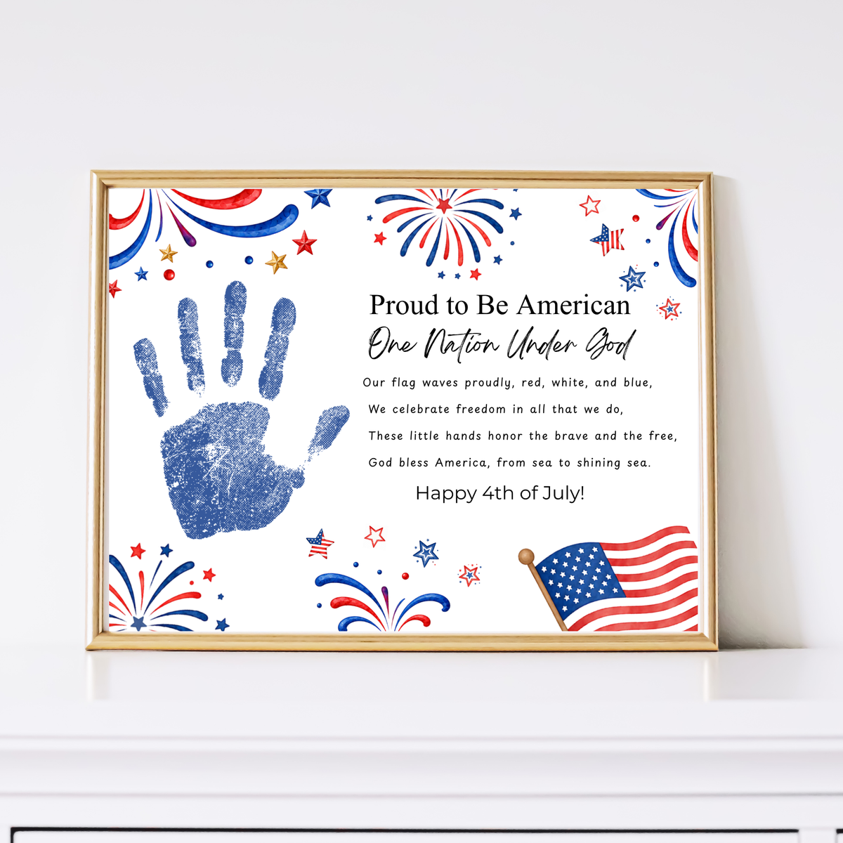 Christian 4th of July Handprint Craft for Kids | One Nation Under God Patriotic Preschool & Kindergarten Activity