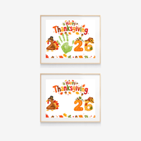 Thanksgiving 2026 Handprint Craft | Happy Thanksgiving Turkey Keepsake Printable for Kids