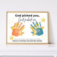 Christian Friendship Handprint Craft for Kids | God Picked You Best Friend Faith-Based Keepsake