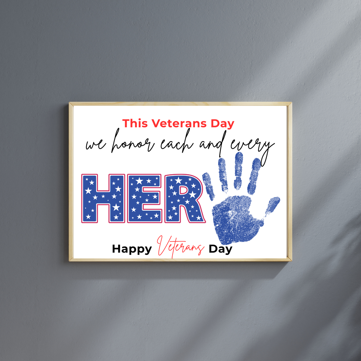 Veterans Day Handprint Craft for Kids | We Honor Each and Every Hero Patriotic Classroom Activity