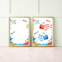 Red Fish Blue Fish Handprint Craft Printable | Kids Literacy Art Activity | Color Learning Classroom Keepsake PDF