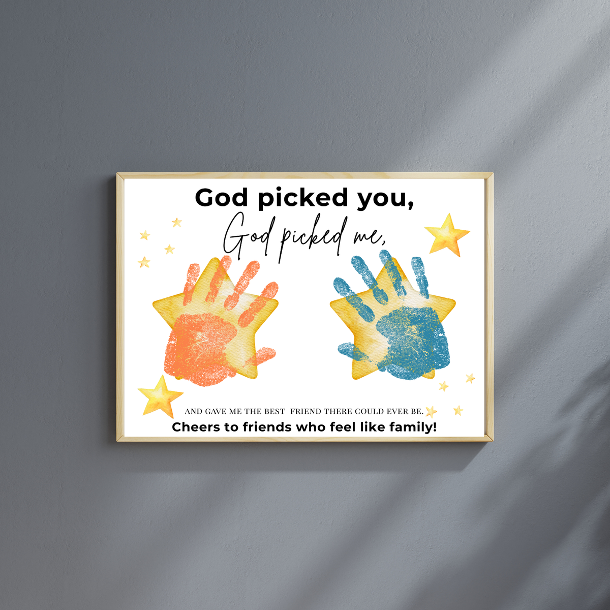 Christian Friendship Handprint Craft for Kids | God Picked You Best Friend Faith-Based Keepsake