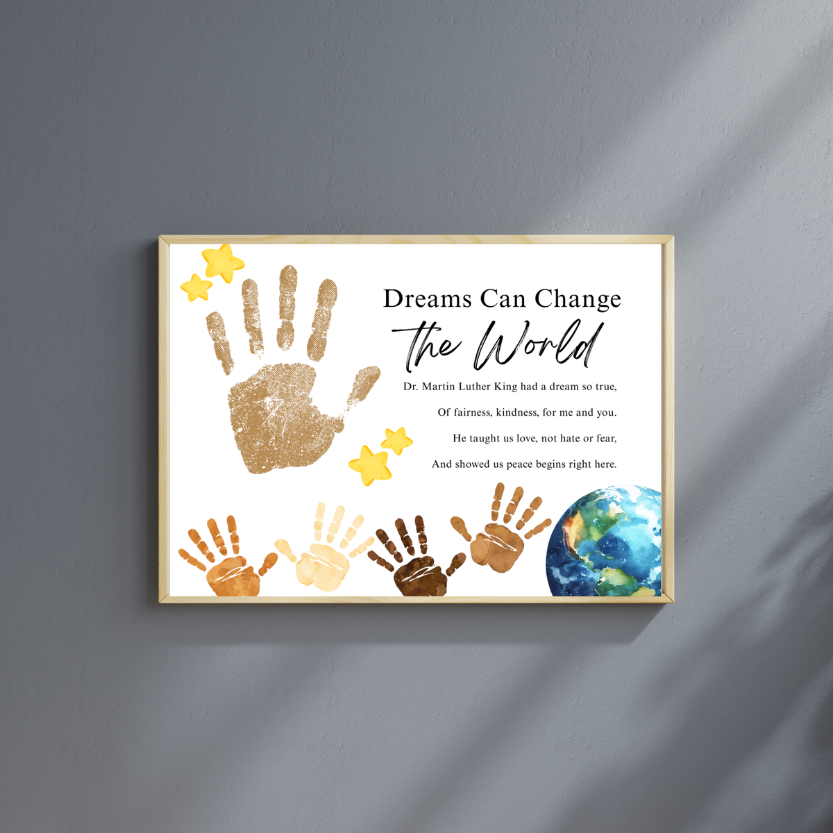 Martin Luther King Jr. Handprint Craft for Kids | MLK Day Diversity & Kindness Printable Activity