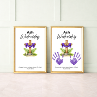 Ash Wednesday Handprint Craft Printable | Christian Lent Keepsake Art | Psalm 51:10 Faith-Based Kids Activity PDF