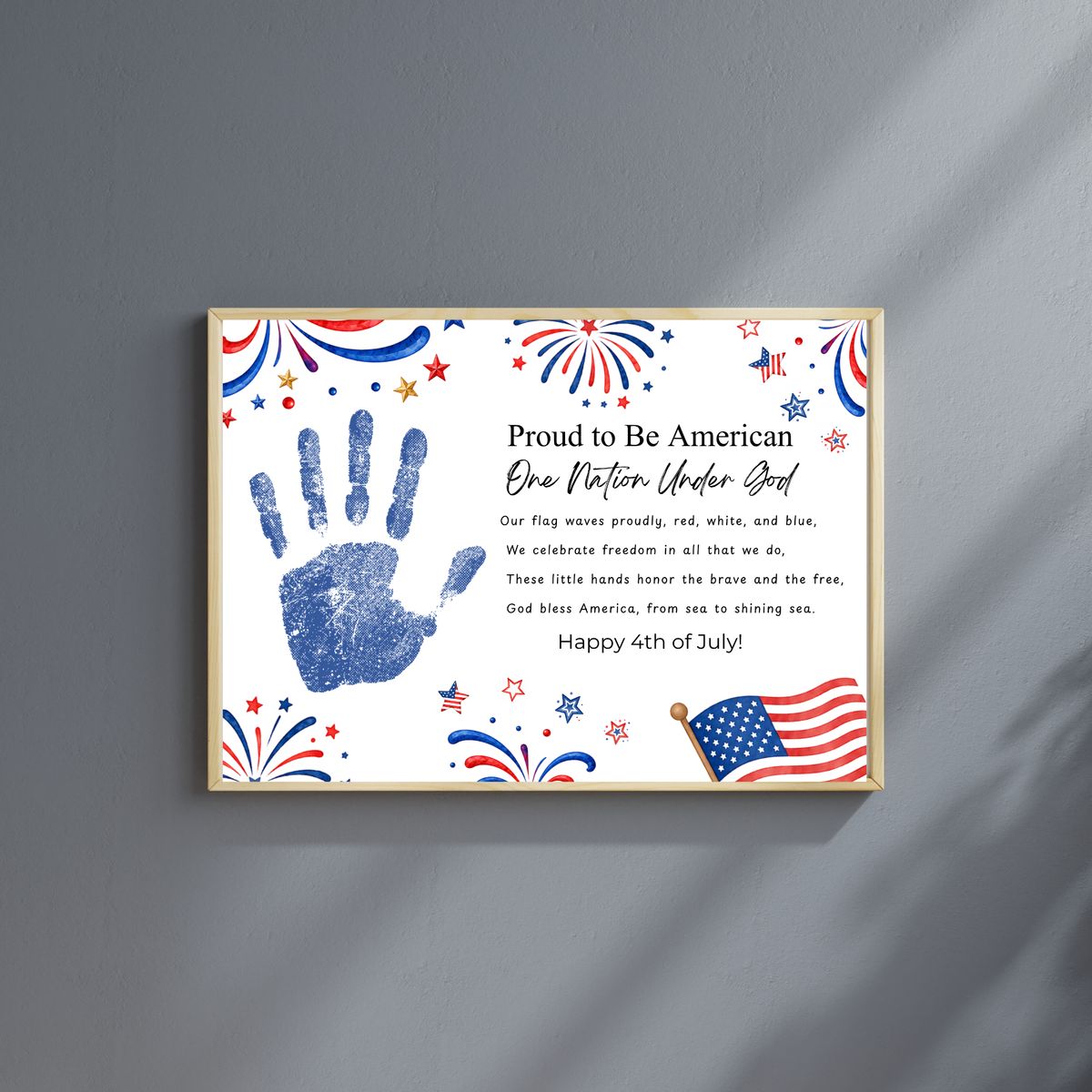 Christian 4th of July Handprint Craft for Kids | One Nation Under God Patriotic Preschool & Kindergarten Activity