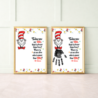 Today You Are YOU Printable | Dr. Seuss Inspired Handprint Art | Kids Classroom Quote Art | Reading Motivation Keepsake PDF