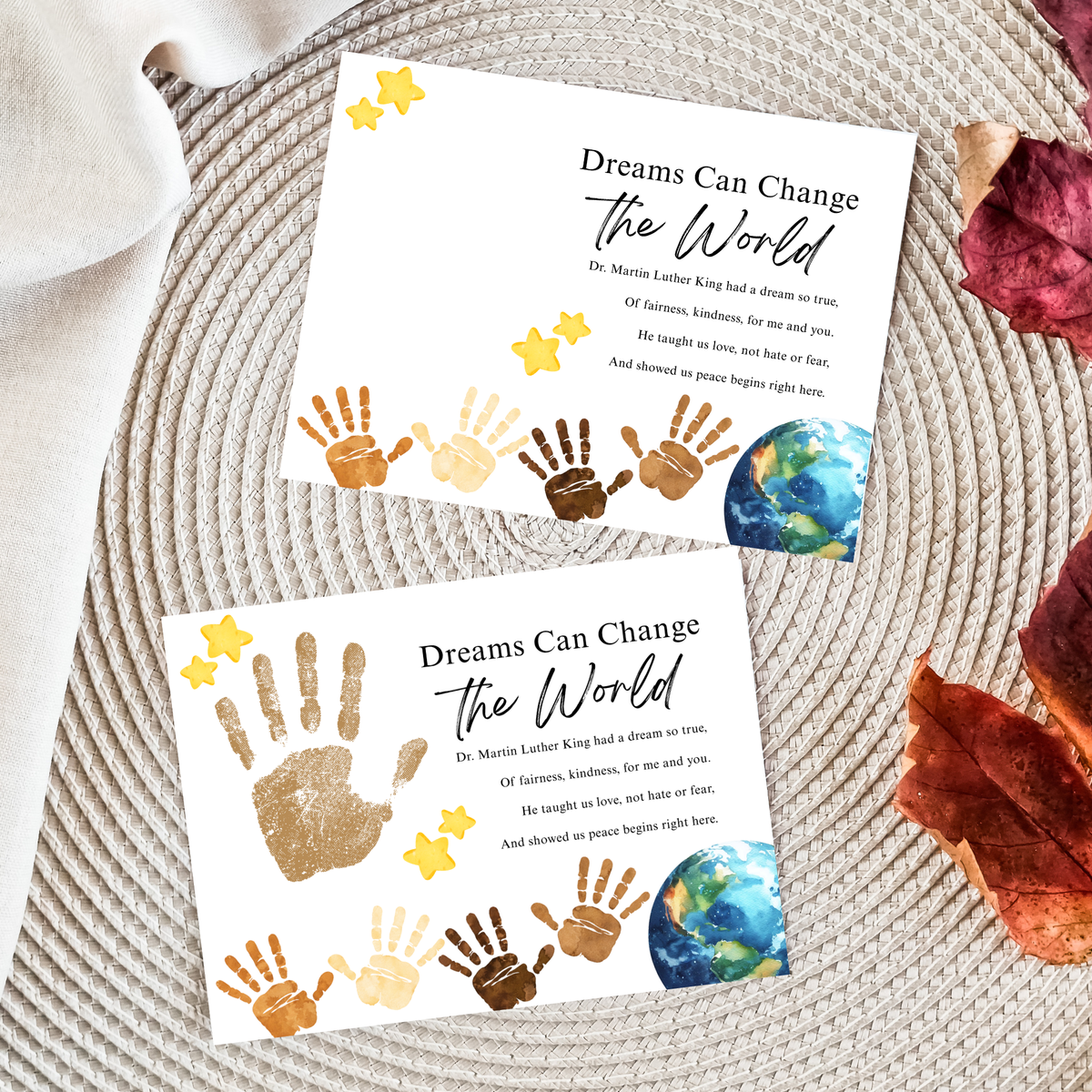 Martin Luther King Jr. Handprint Craft for Kids | MLK Day Diversity & Kindness Printable Activity