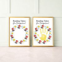 Reading Takes You Everywhere Wreath Handprint Craft Printable | Kids Literacy Week Activity | Preschool Reading Celebration Art PDF