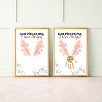 Christian Easter Handprint Craft Printable | “God Picked Me to Shine His Light” Bunny Keepsake | Faith-Based Kids Art Activity PDF
