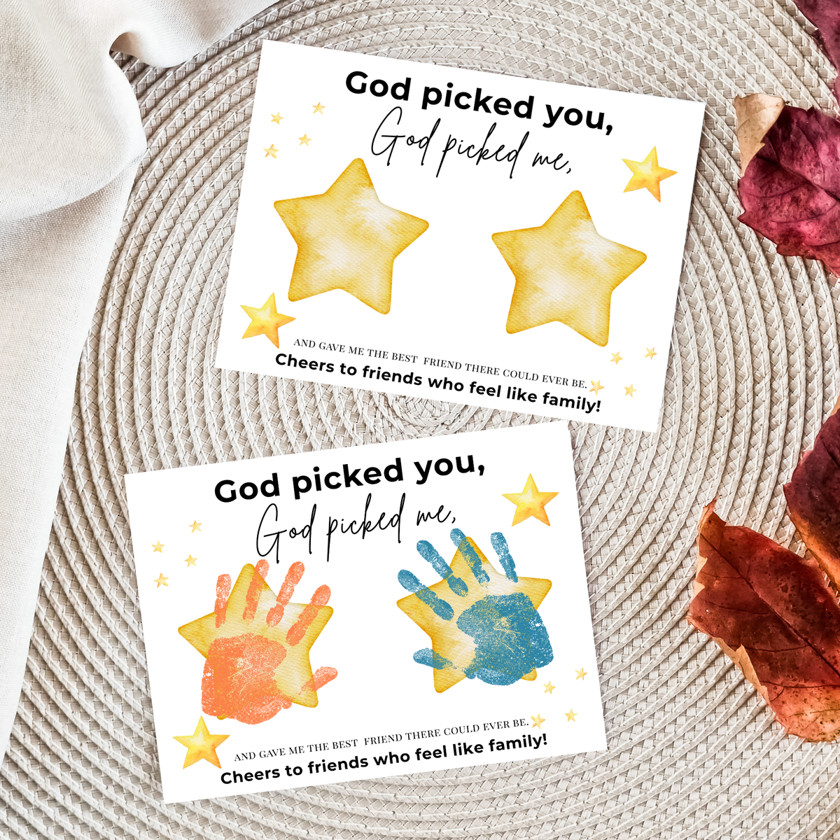 Christian Friendship Handprint Craft for Kids | God Picked You Best Friend Faith-Based Keepsake