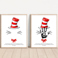 Reading Hat Handprint Craft Printable | Kids Book Week Keepsake Art | Classroom Reading Activity Digital Print