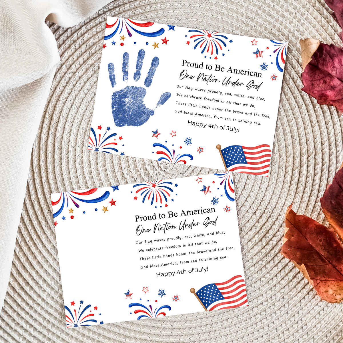 Christian 4th of July Handprint Craft for Kids | One Nation Under God Patriotic Preschool & Kindergarten Activity