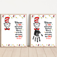 Today You Are YOU Printable | Dr. Seuss Inspired Handprint Art | Kids Classroom Quote Art | Reading Motivation Keepsake PDF