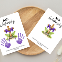 Ash Wednesday Handprint Craft Printable | Christian Lent Keepsake Art | Psalm 51:10 Faith-Based Kids Activity PDF