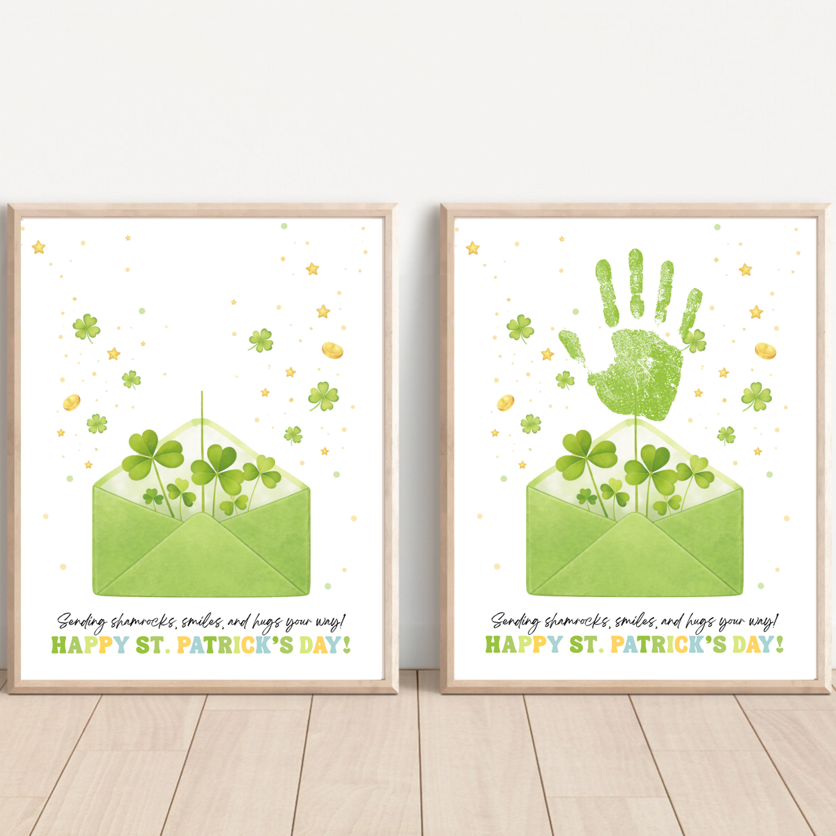 St. Patrick’s Day Handprint Craft Printable | Shamrock Envelope Keepsake Art | Preschool Fine Motor Activity PDF