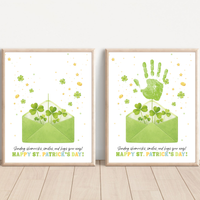 St. Patrick’s Day Handprint Craft Printable | Shamrock Envelope Keepsake Art | Preschool Fine Motor Activity PDF